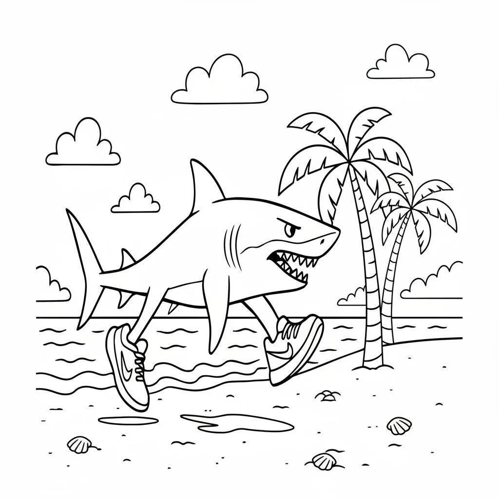 Desenho do Tralalero Tralala para colorir