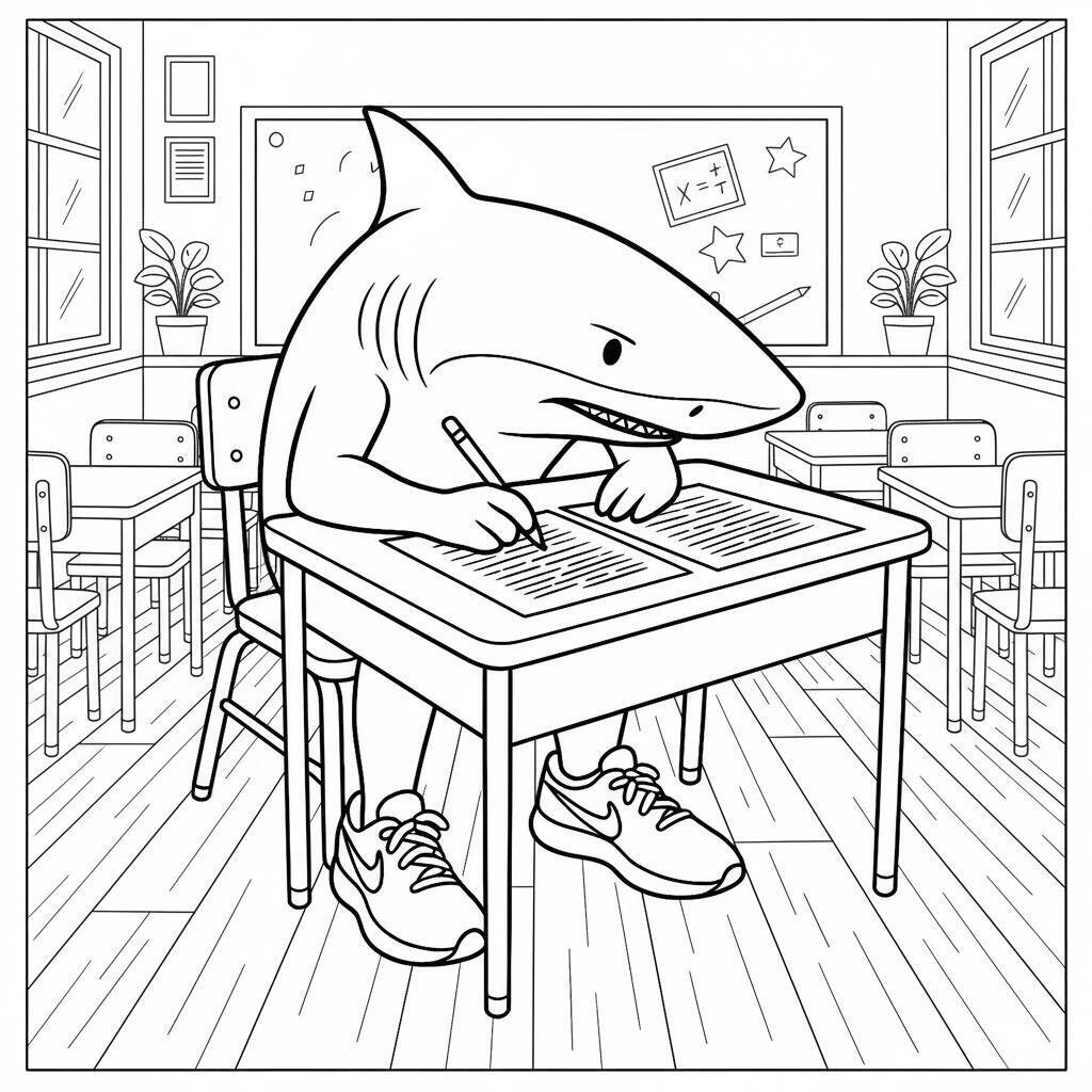 Desenho do Tralalero Tralala para colorir