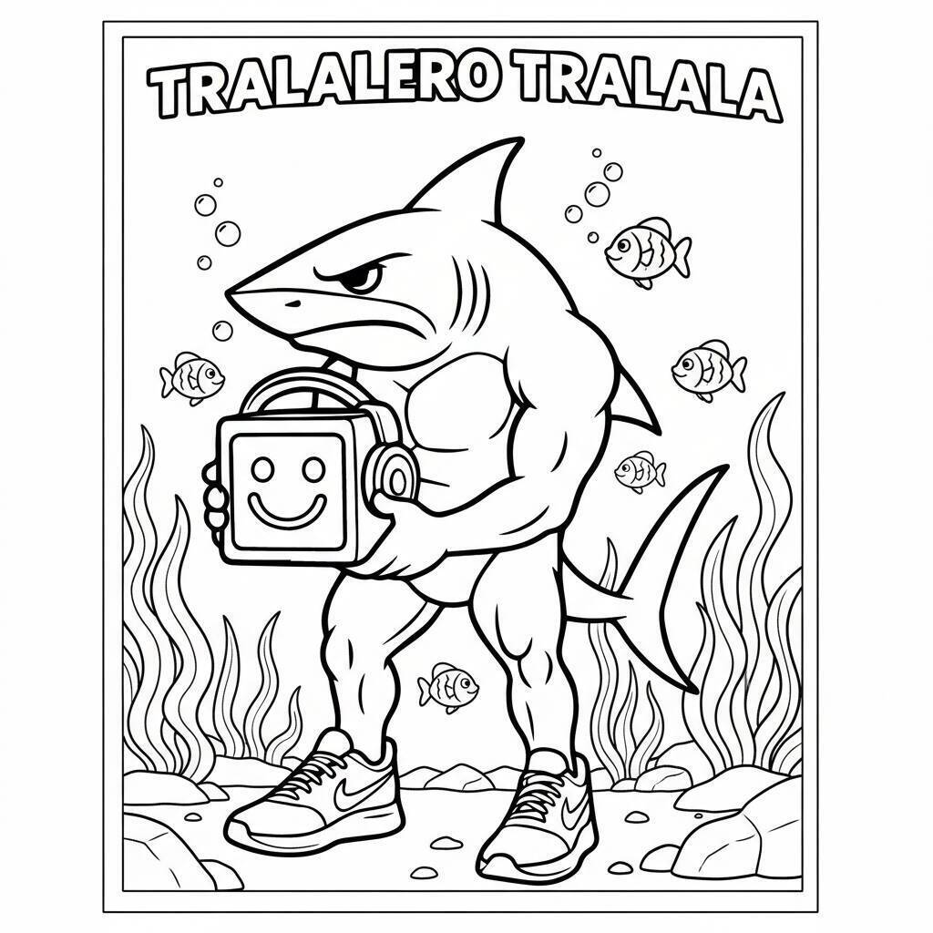 Desenho do Tralalero Tralala para colorir