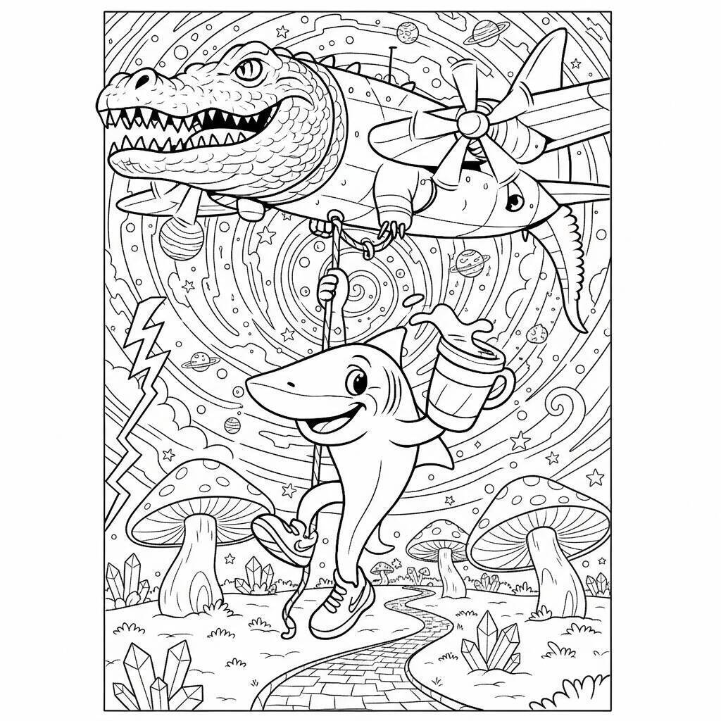 Desenho do Tralalero Tralala para colorir
