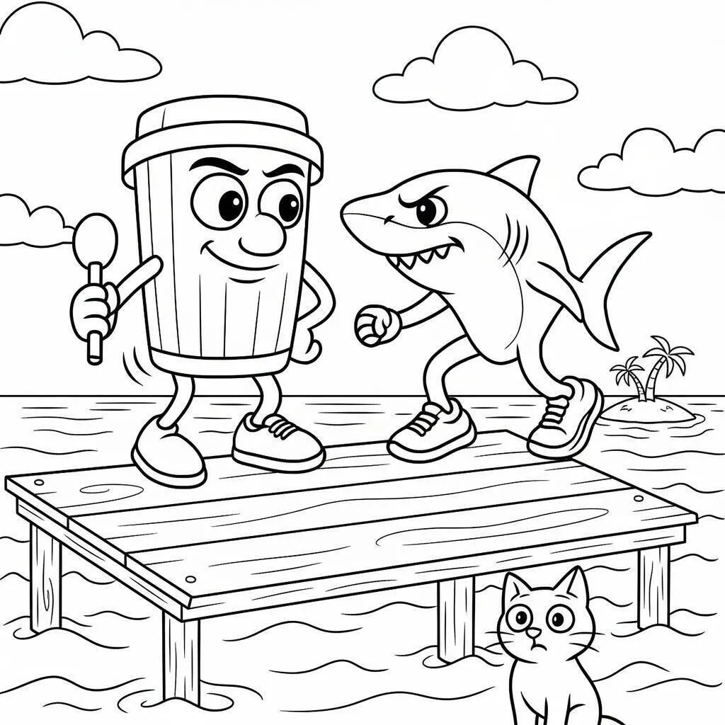 Desenho do Tralalero Tralala para colorir