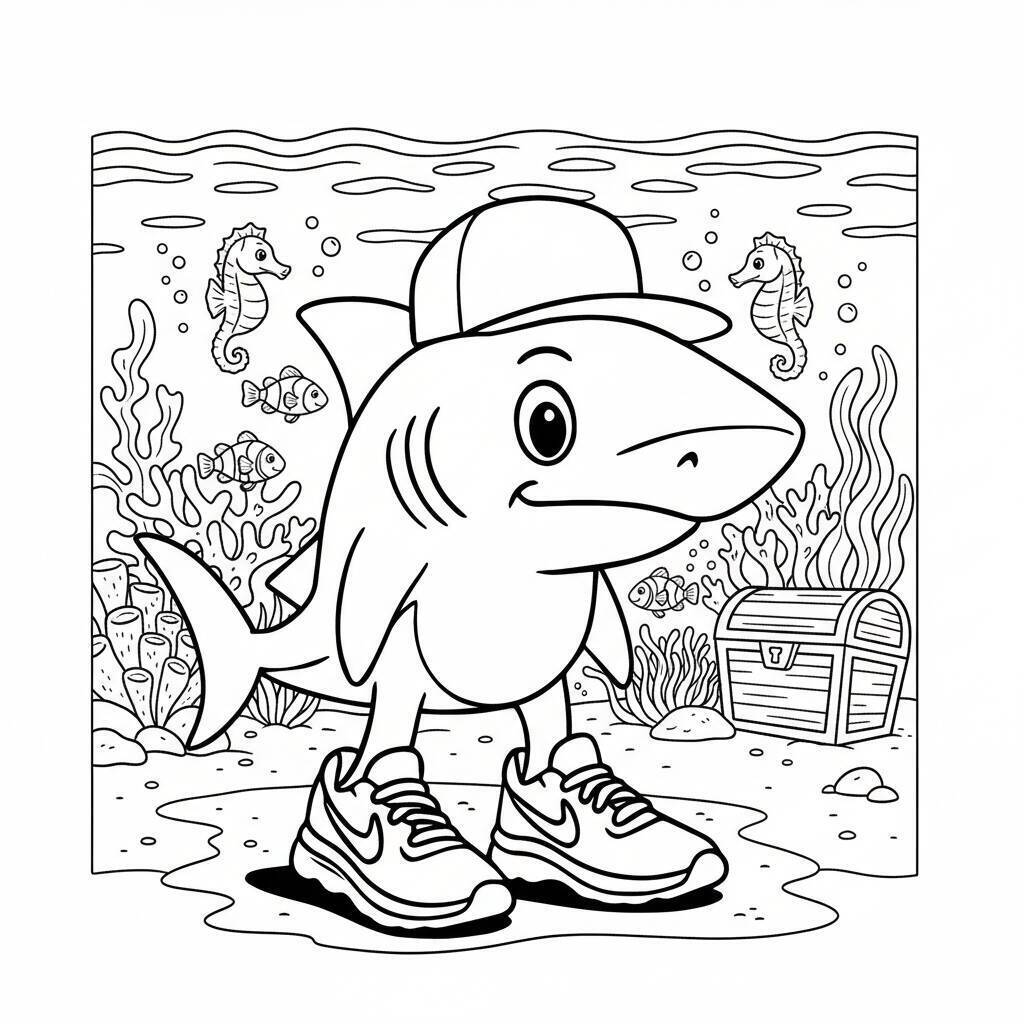 Desenho do Tralalero Tralala para colorir