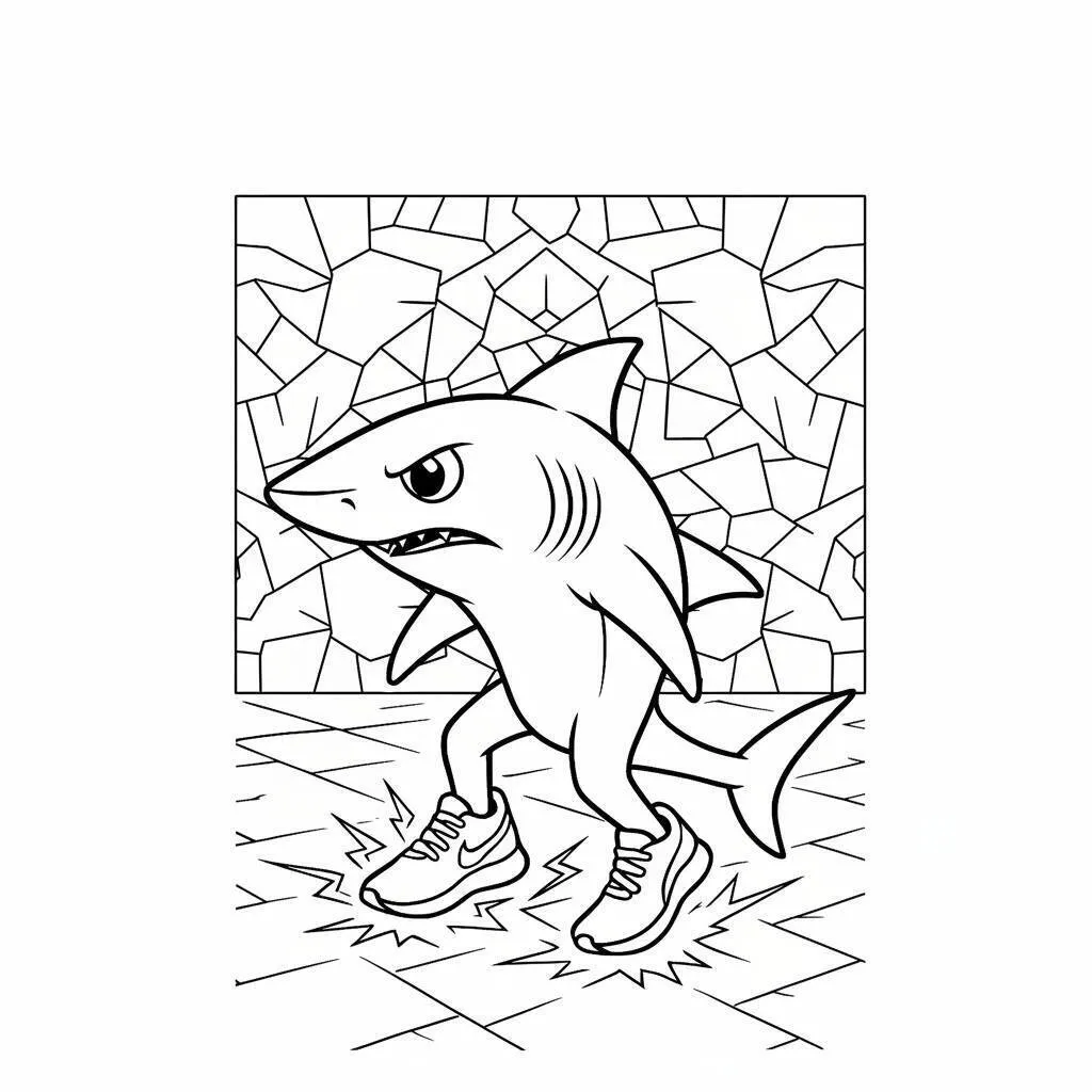 Desenho do Tralalero Tralala para colorir