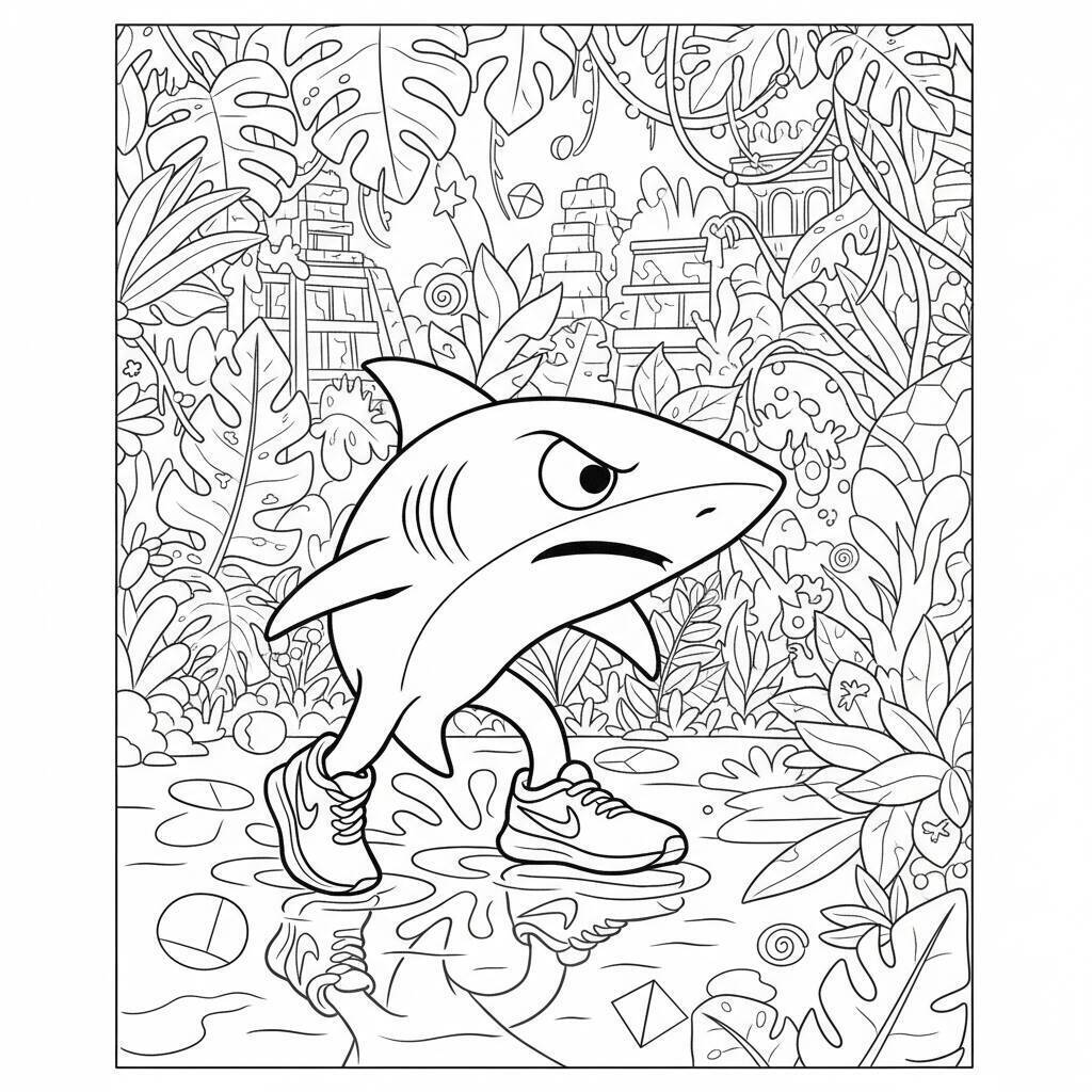 Desenho do Tralalero Tralala para colorir