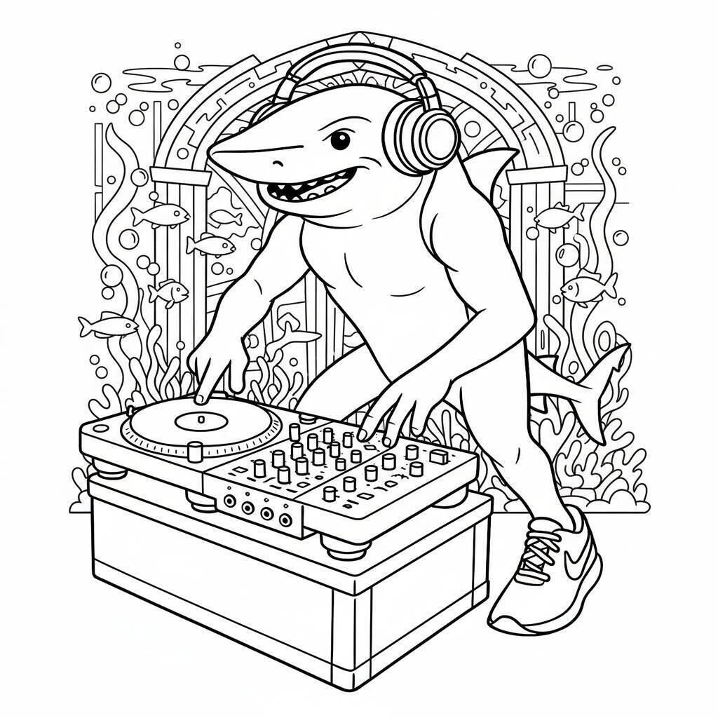 Desenho do Tralalero Tralala para colorir