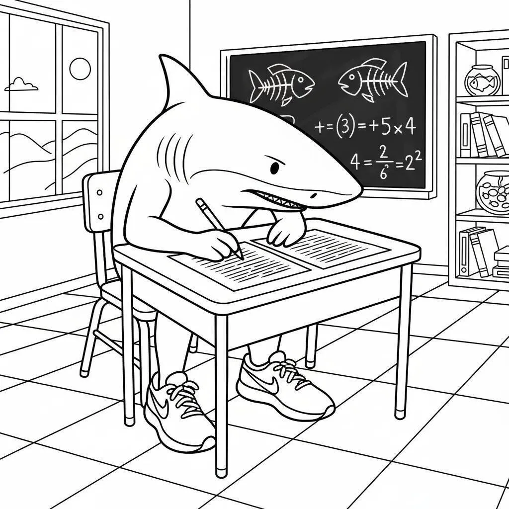 Desenho do Tralalero Tralala para colorir