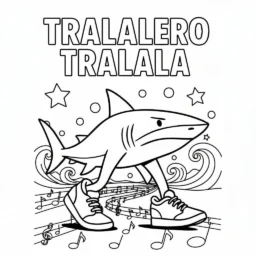 Desenho do Tralalero Tralala para colorir