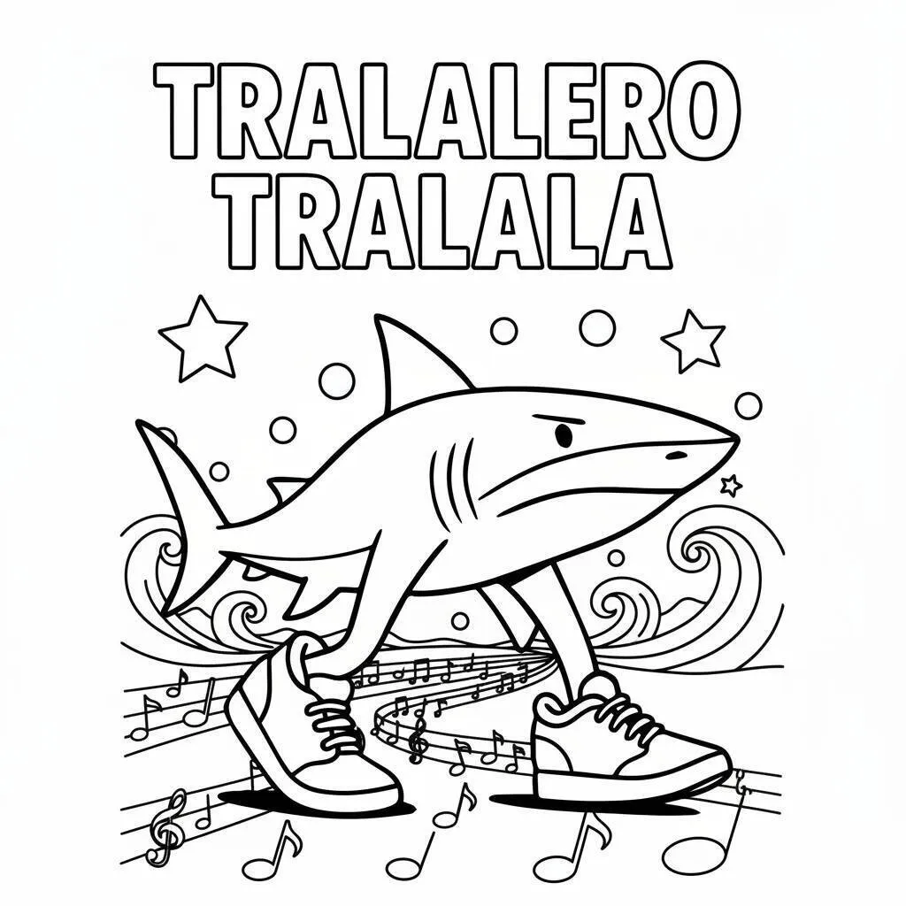 Desenho do Tralalero Tralala para colorir Desenho do Tralalero Tralala para colorir