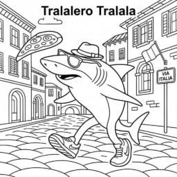 Desenho do Tralalero Tralala para colorir