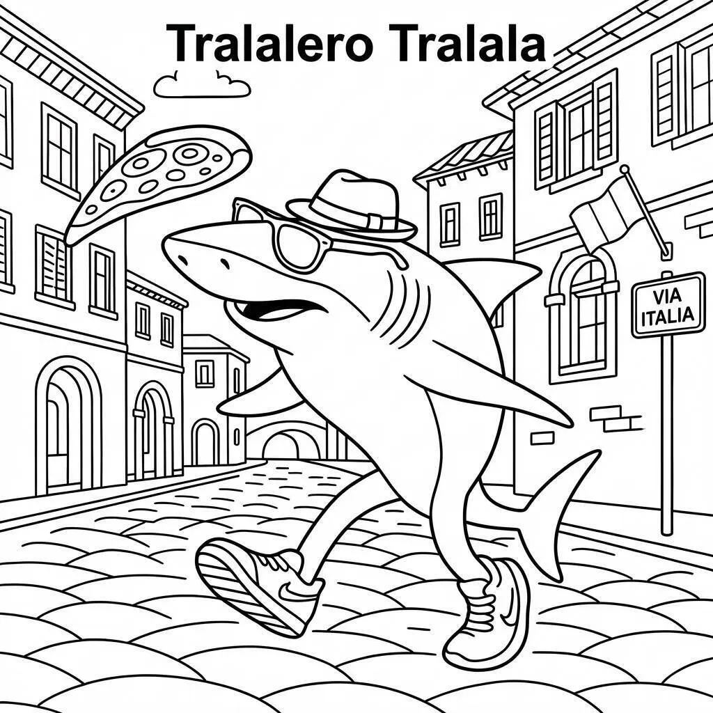 Desenho do Tralalero Tralala para colorir Desenho do Tralalero Tralala para colorir