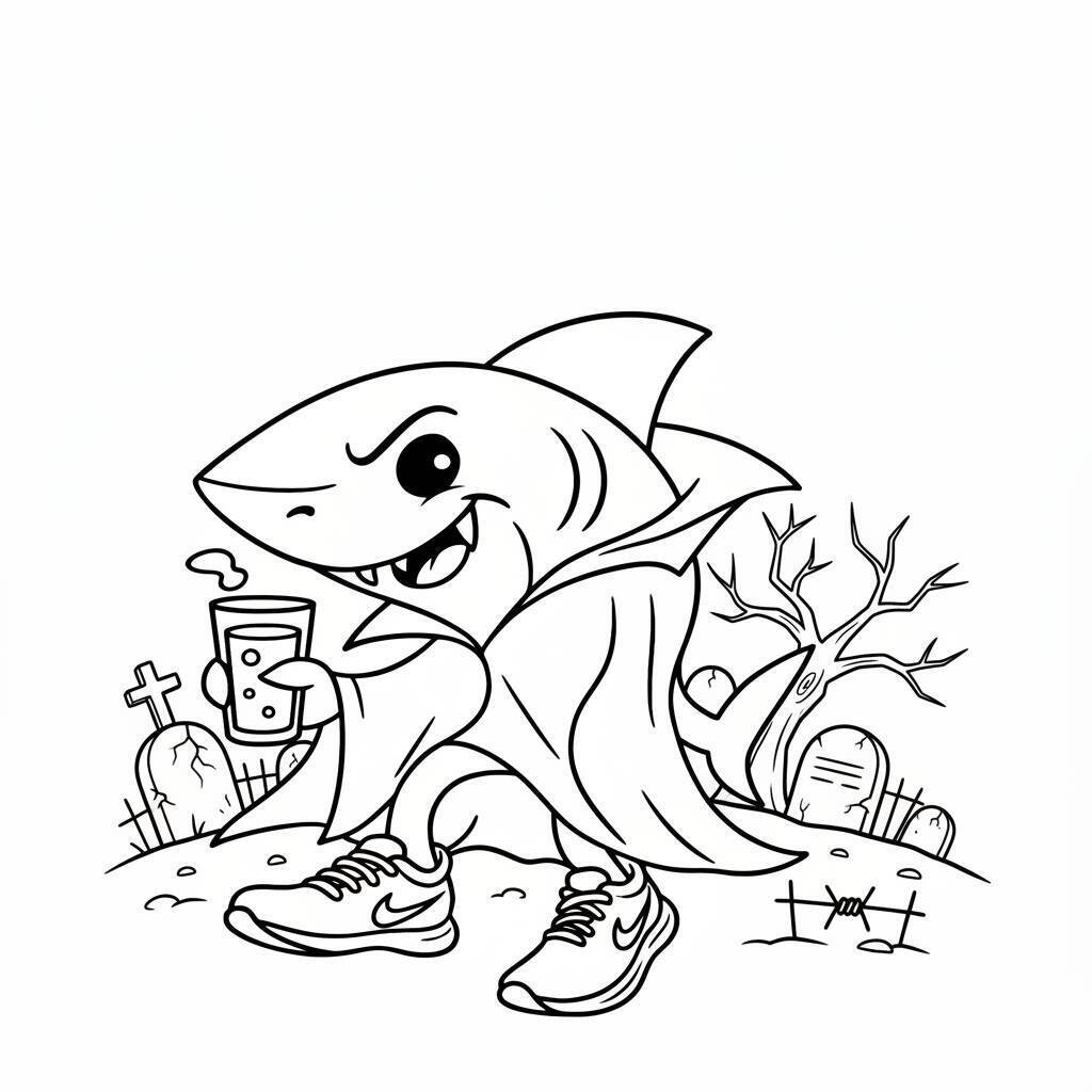 Desenho do Tralalero Tralala para colorir