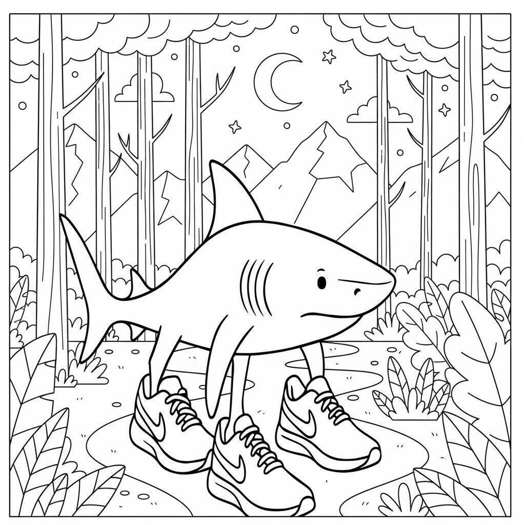 Desenho do Tralalero Tralala para colorir