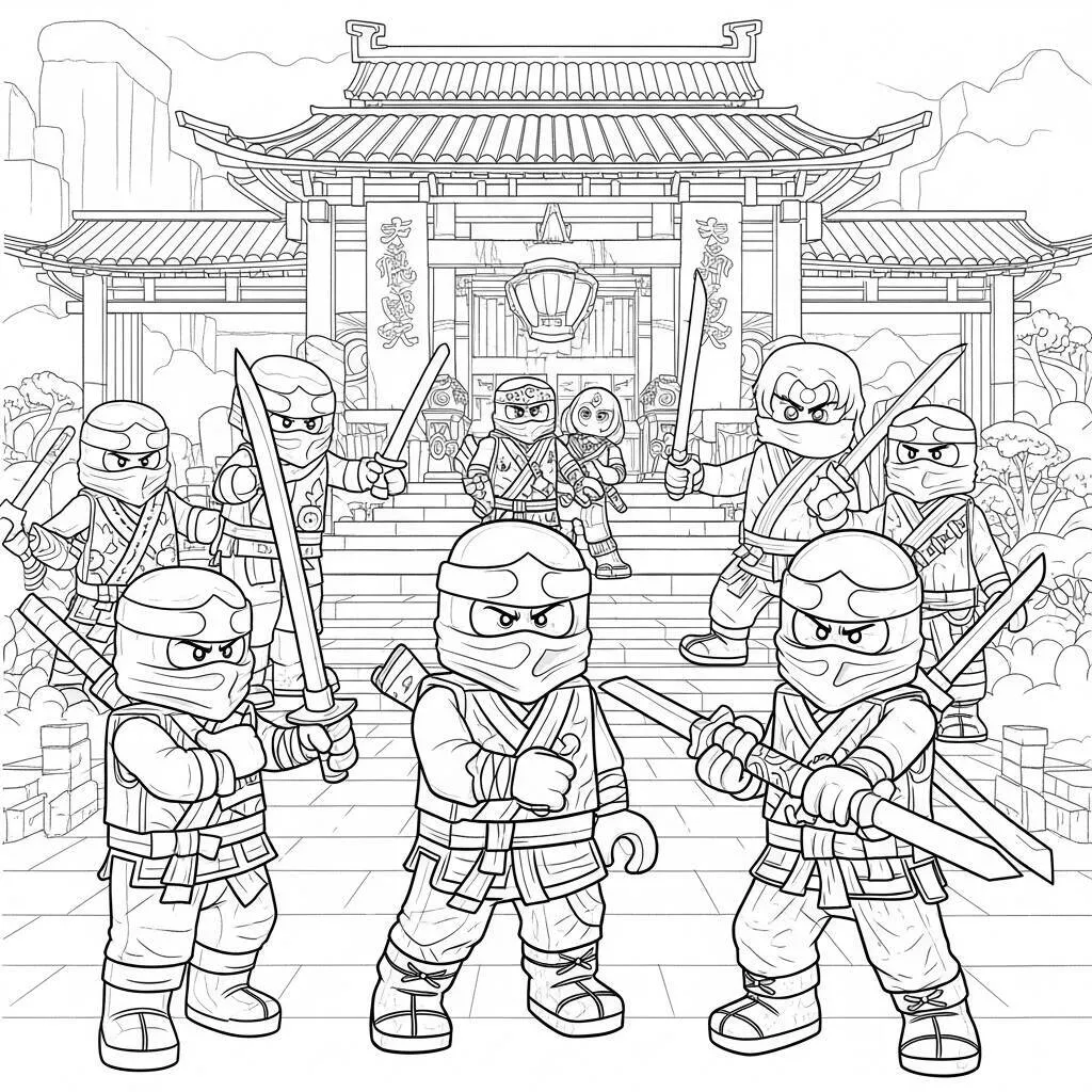 Desenho do Treinamento de Lego Ninjago para Colorir