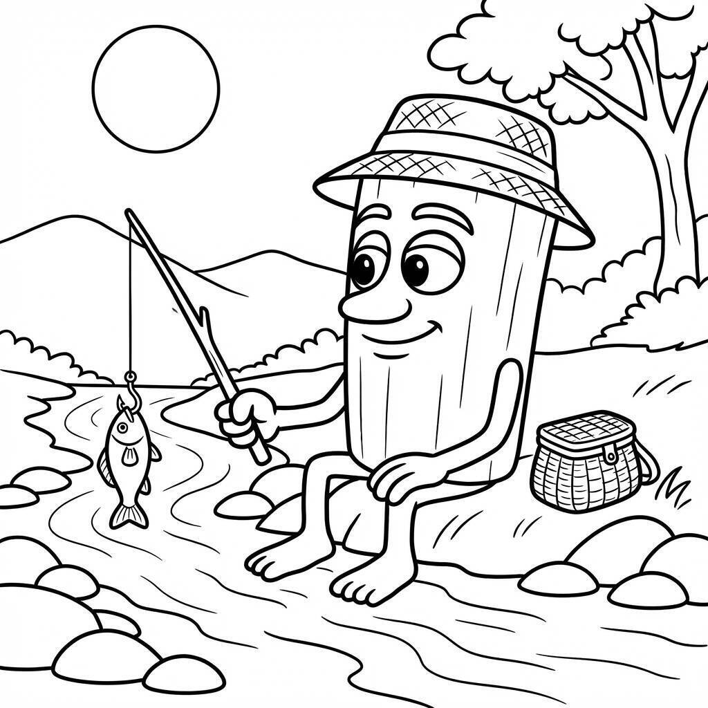 Desenho do Tung Tung Tung Sahur para colorir