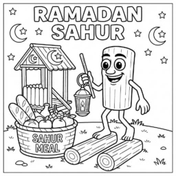 Desenho do Tung Tung Tung Sahur para colorir