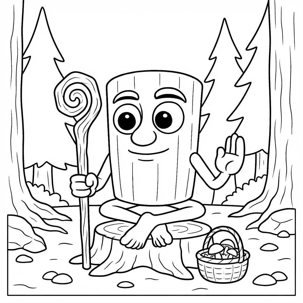 Desenho do Tung Tung Tung Sahur para colorir
