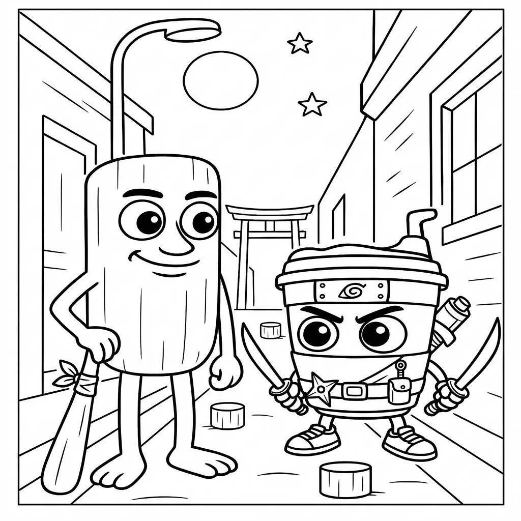 Desenho do Tung Tung Tung Sahur para colorir