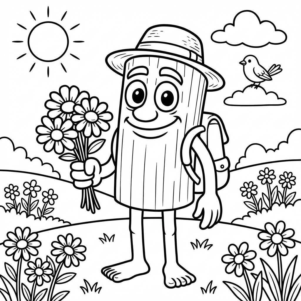 Desenho do Tung Tung Tung Sahur para colorir