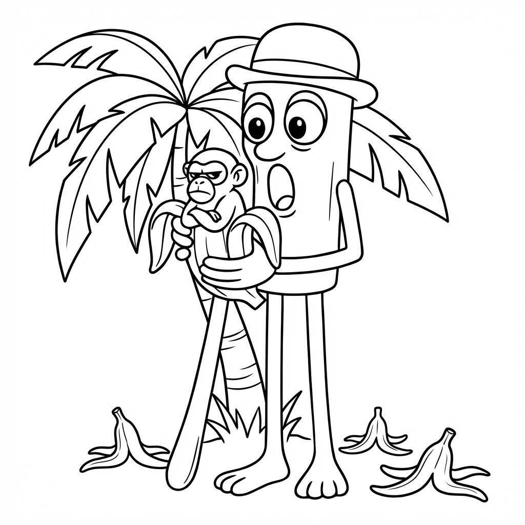 Desenho do Tung Tung Tung Sahur para colorir
