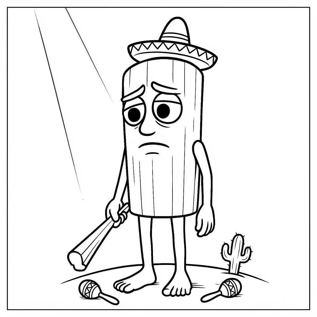 Desenho do Tung Tung Tung Sahur para colorir