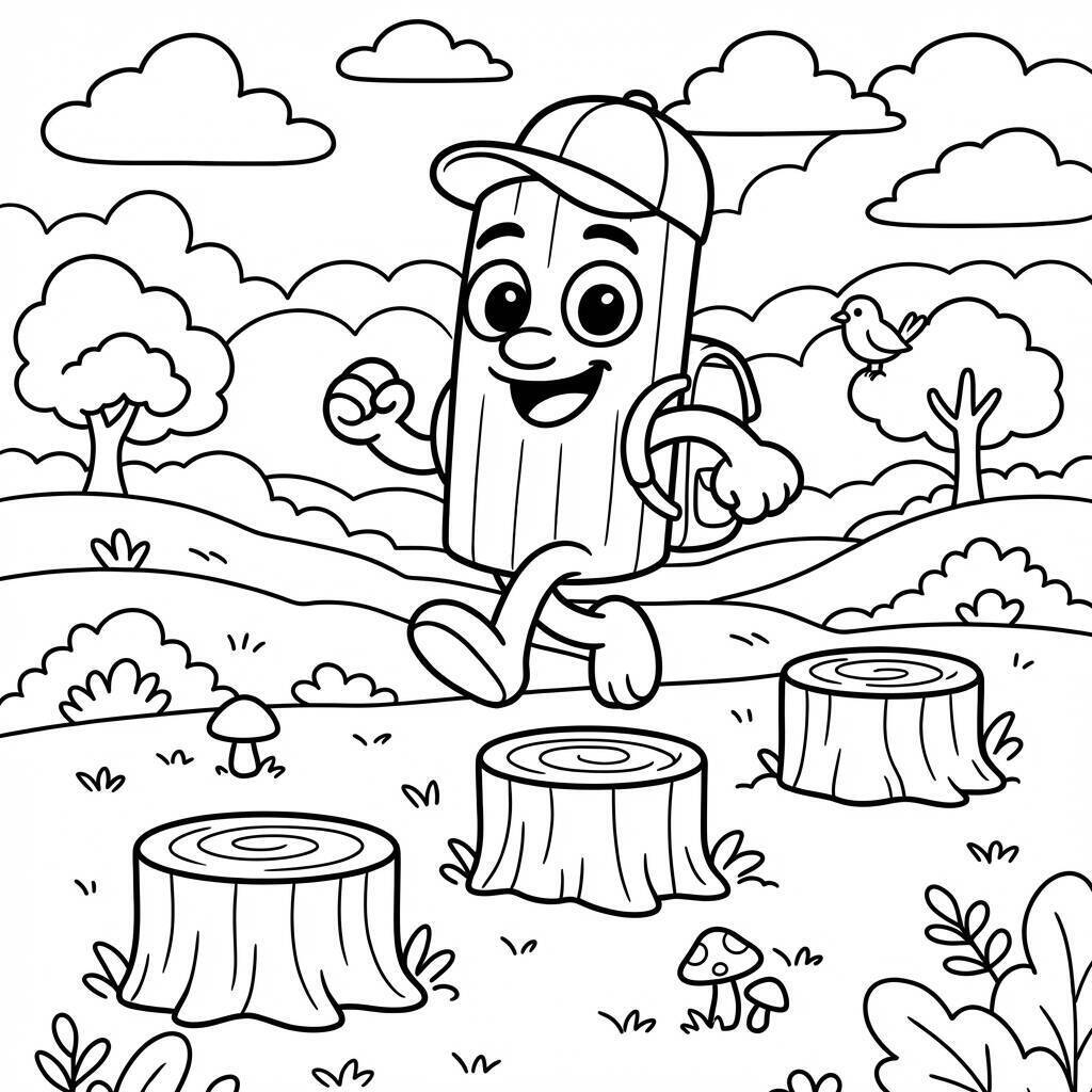 Desenho do Tung Tung Tung Sahur para colorir