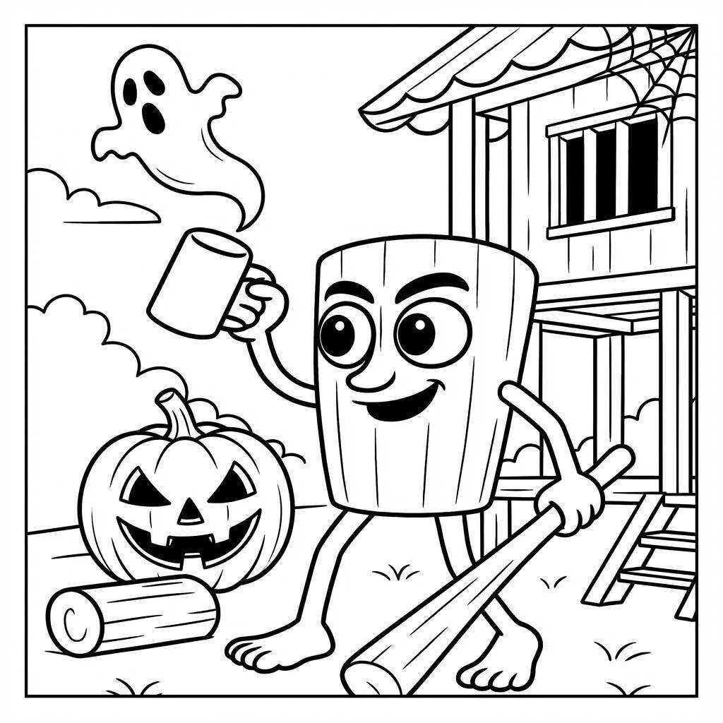 Desenho do Tung Tung Tung Sahur para colorir