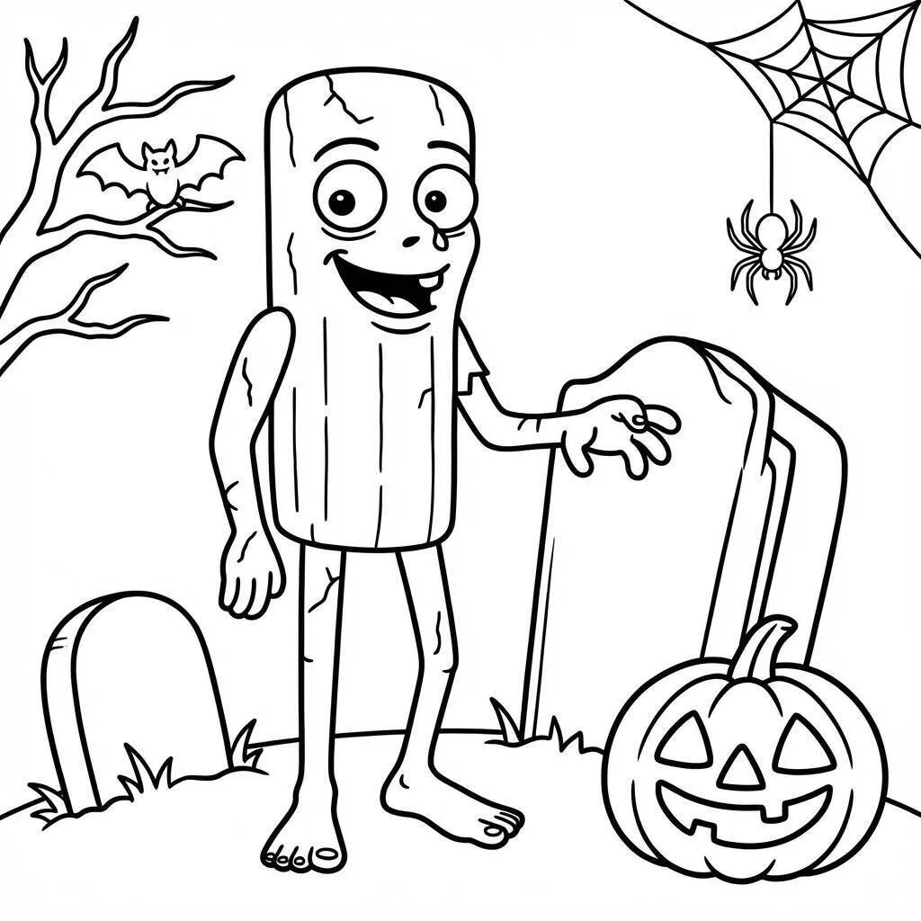 Desenho do Tung Tung Tung Sahur para colorir