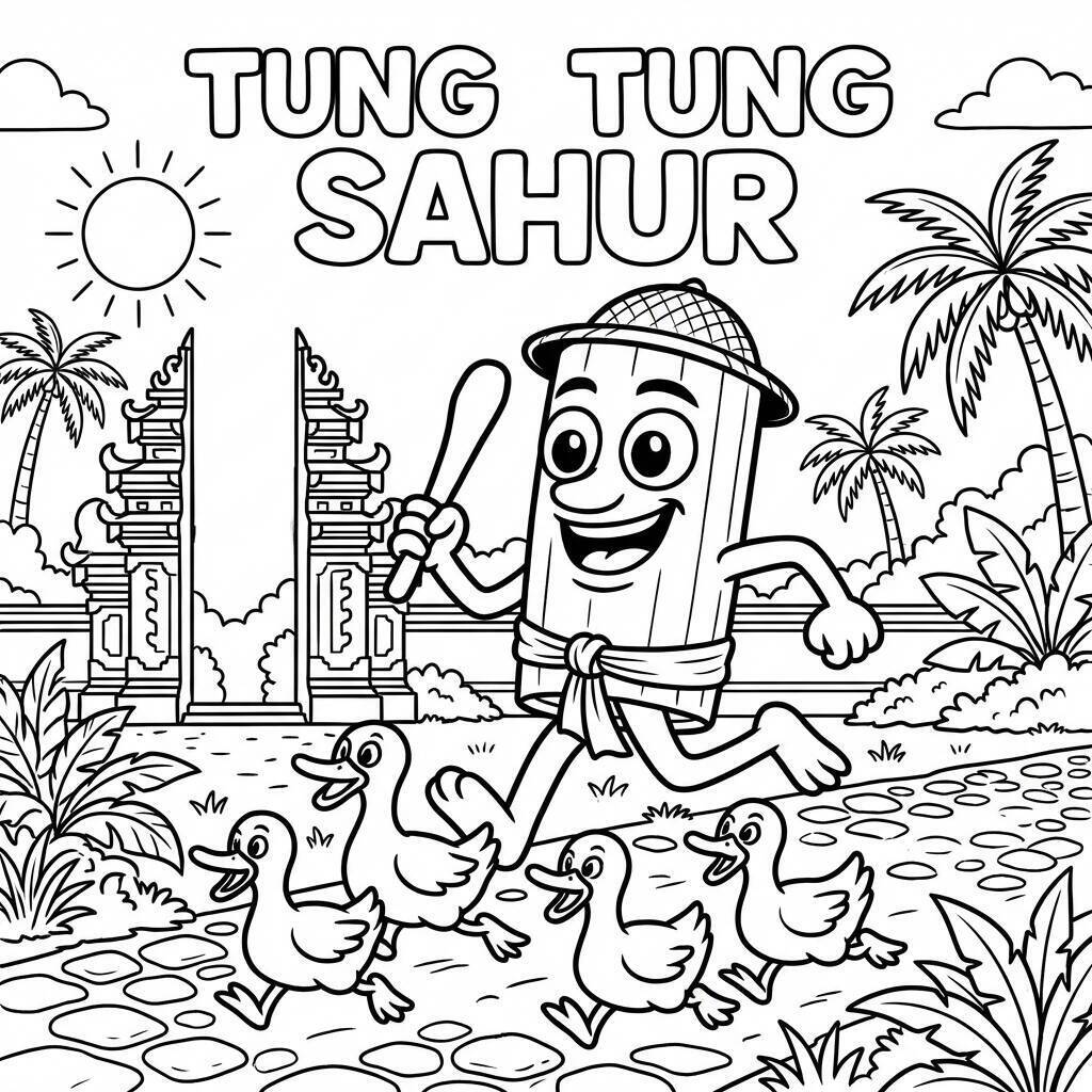 Desenho do Tung Tung Tung Sahur para colorir