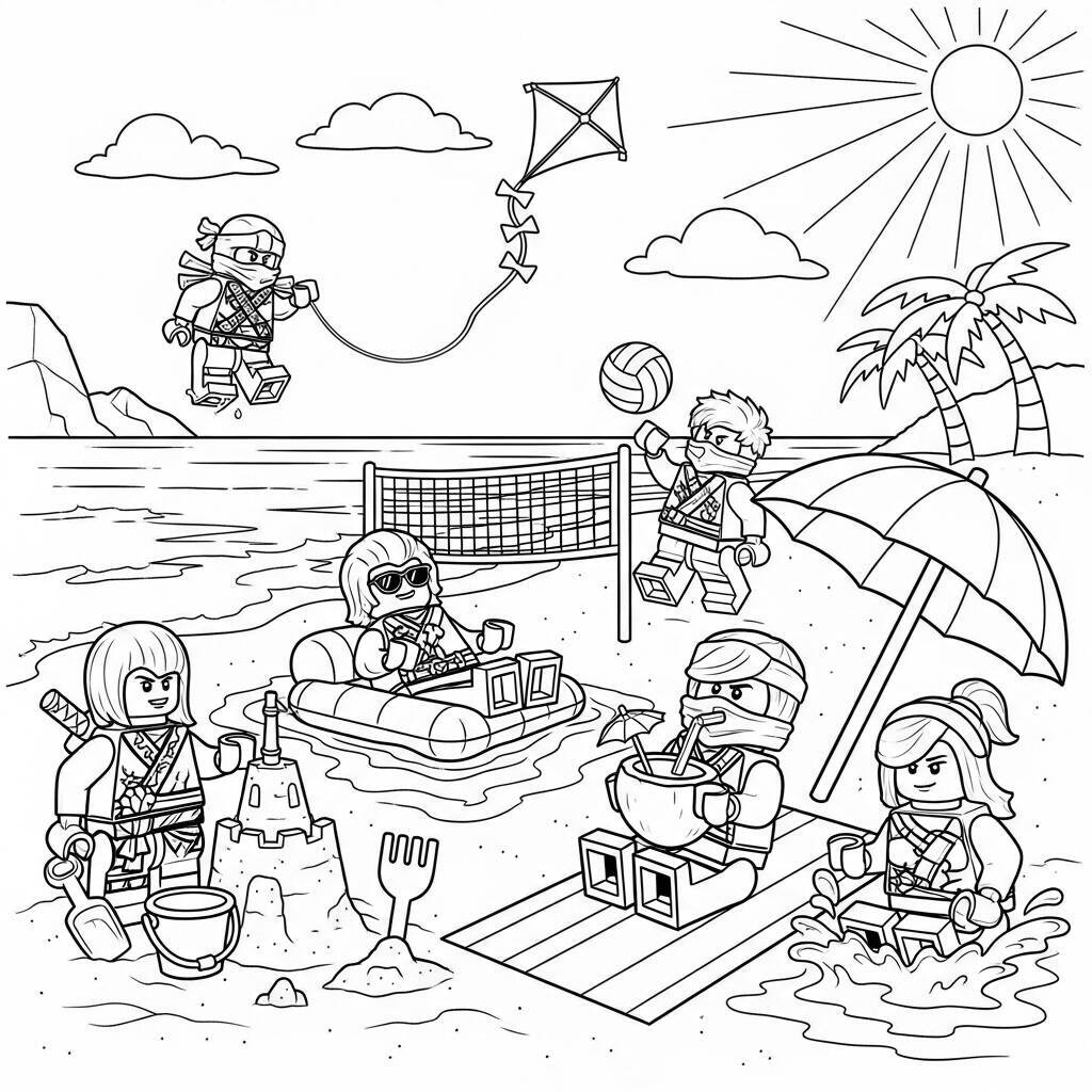Desenho do Verão de Lego Ninjago para Colorir