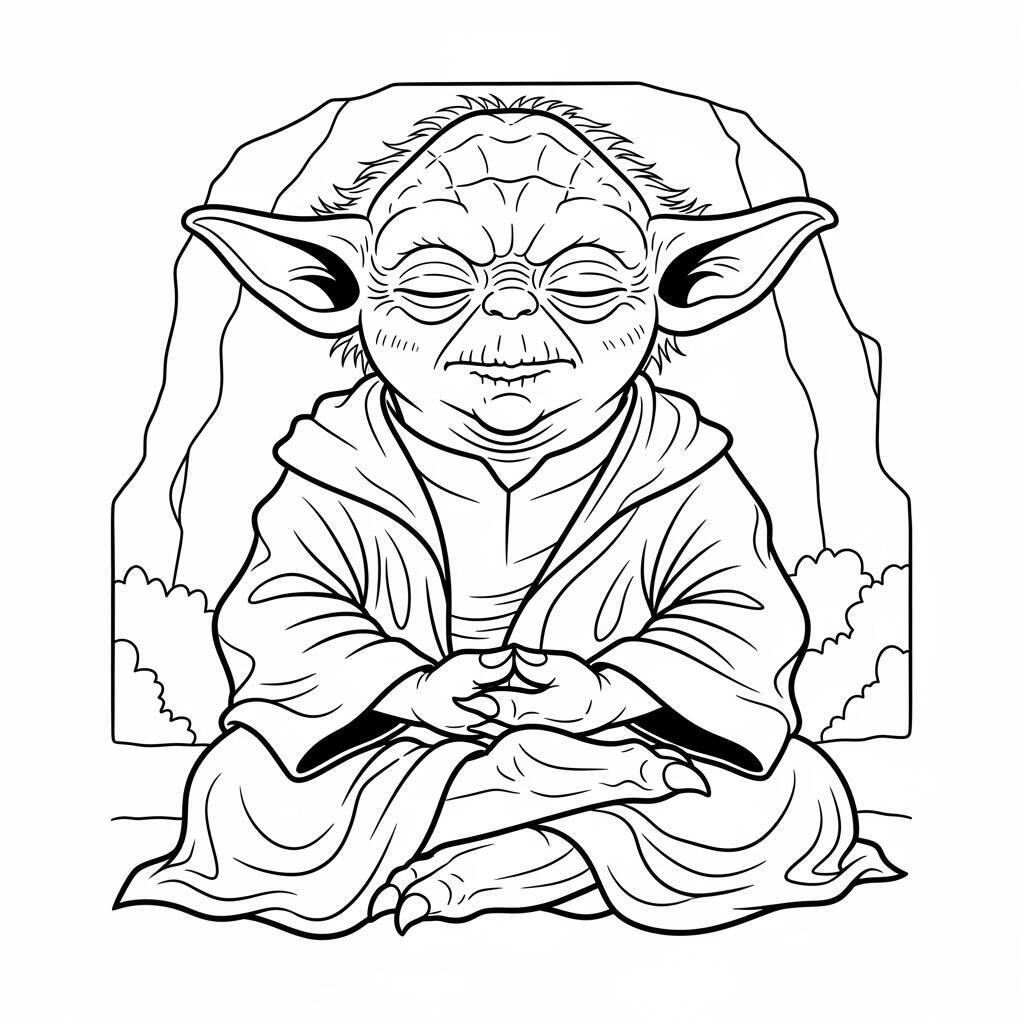 Desenho do Yoda para Colorir