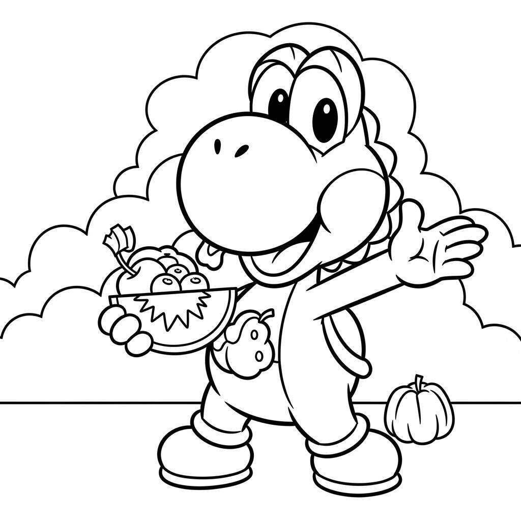 Desenho do Yoshi Super Mario para Colorir