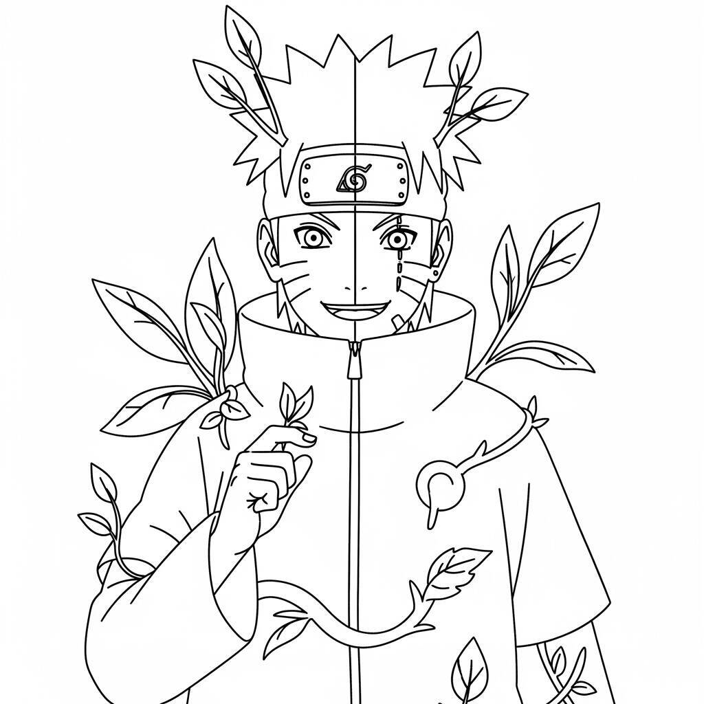 Zetsu Coloring Page in Simple Style