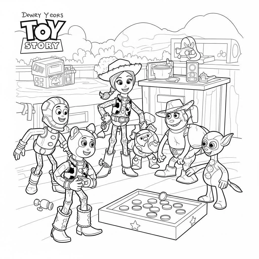 Desenho do dia de jogo do Toy Story para Colorir