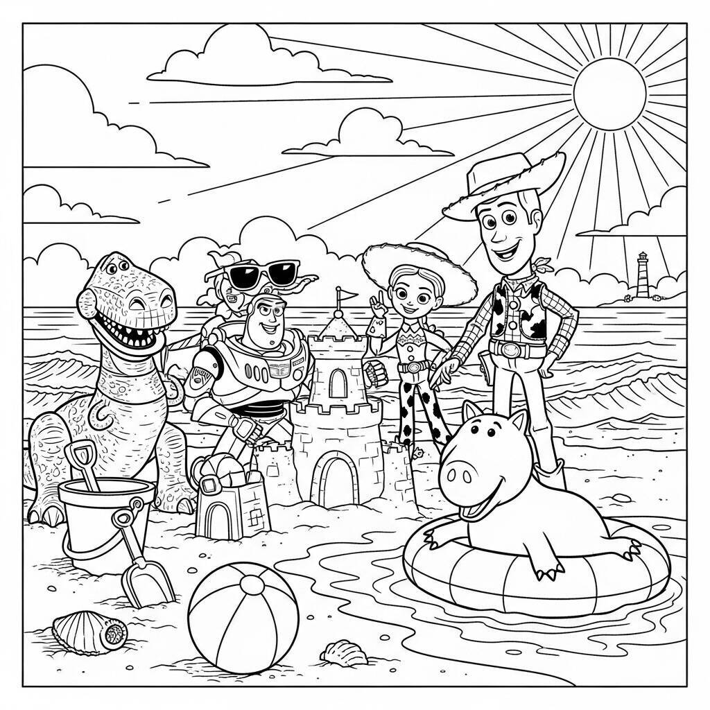 Desenho do verão do Toy Story para Colorir