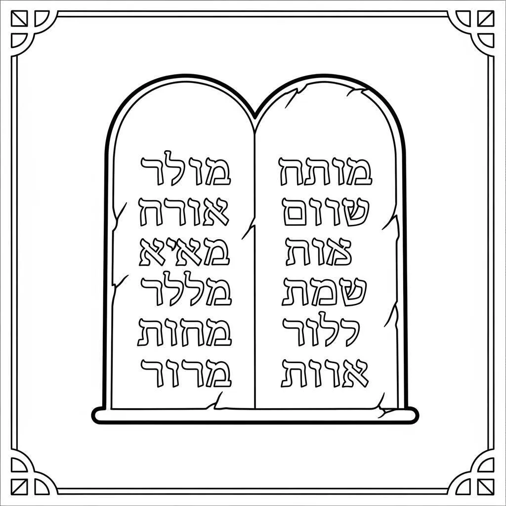 Desenho dos 10 Mandamentos para Colorir