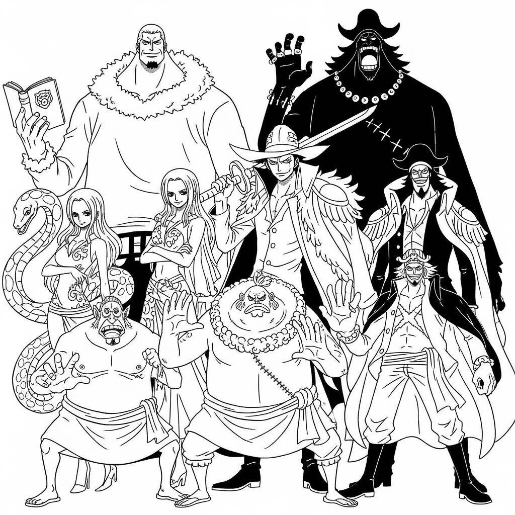 Coloriage des sept seigneurs de guerre