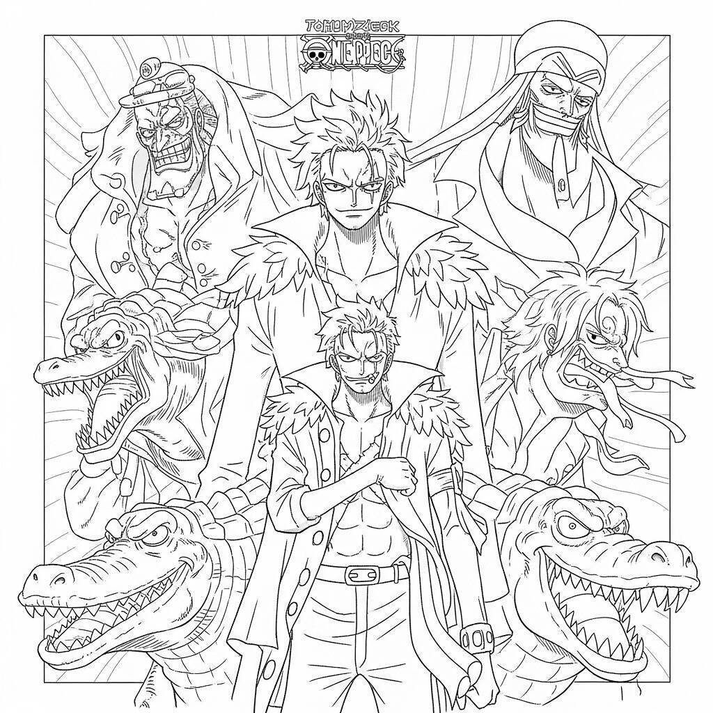 Coloriage des méchants de One Piece
