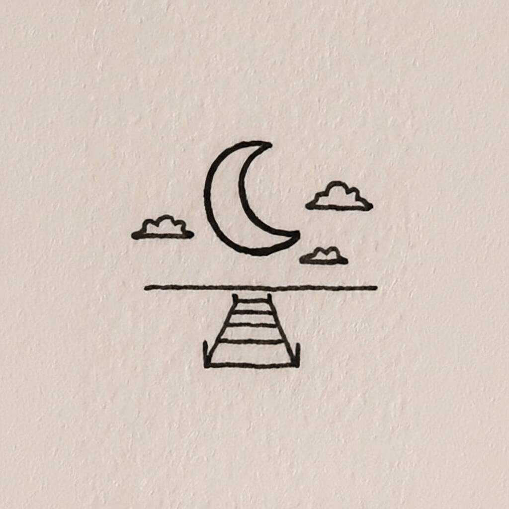 Desenho fácil da lua com nuvens para colorir
