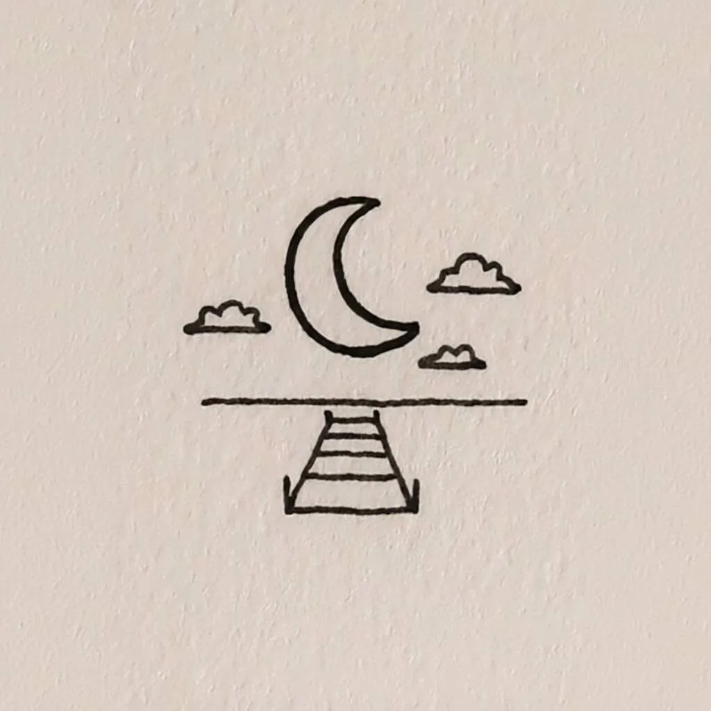 Desenho fácil da lua com nuvens para colorir