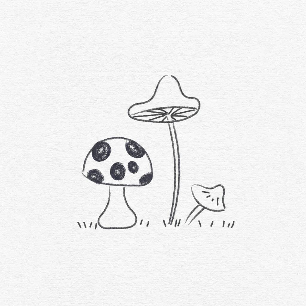 Desenho fácil de cogumelos para colorir