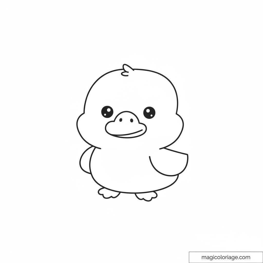 Desenho fácil de um pato para colorir