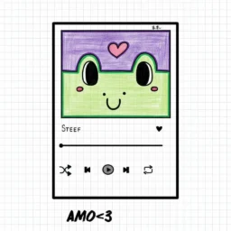 Dibujo fácil de una rana con corazón para colorear.