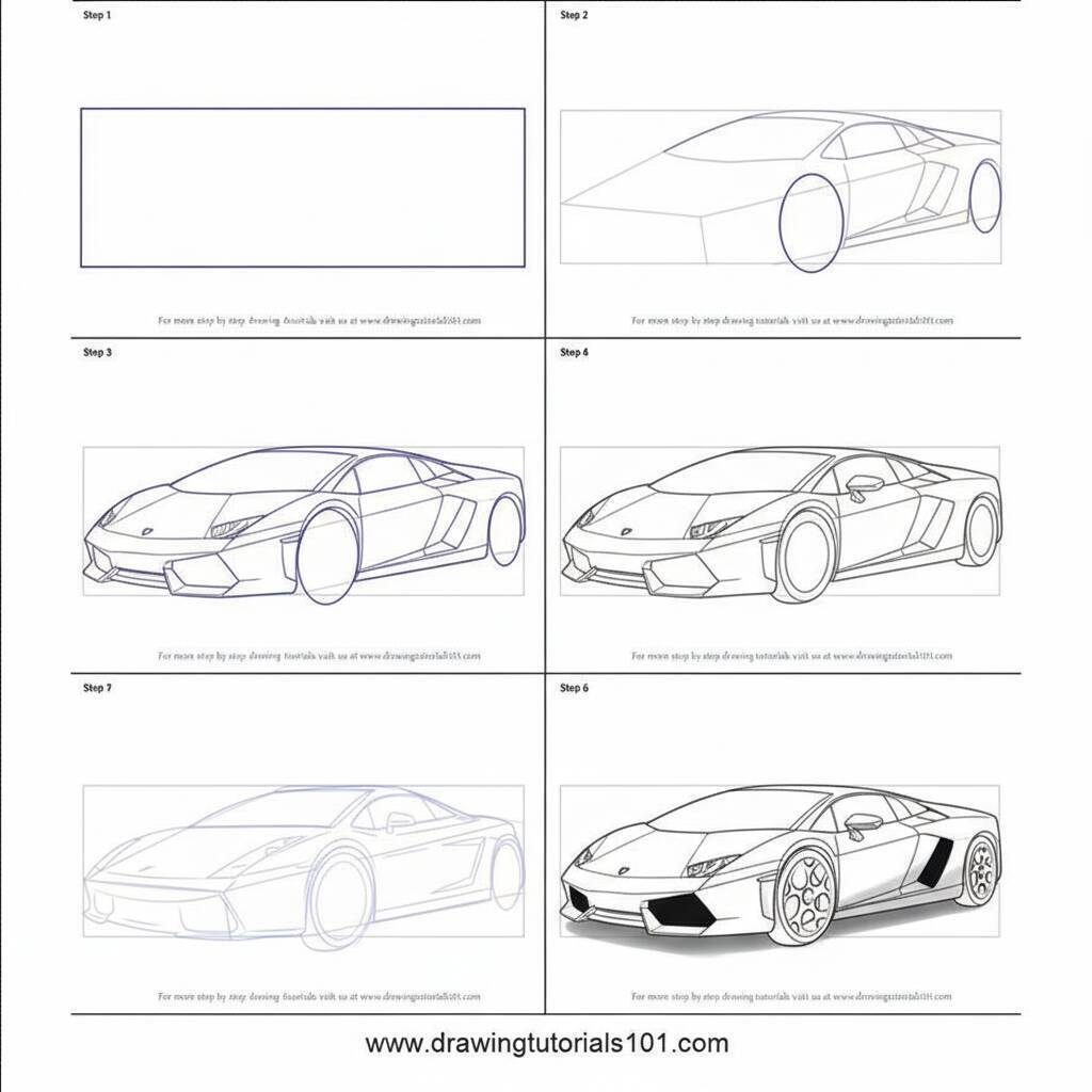 Desenho passo a passo de um carro para colorir