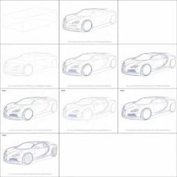 Desenho passo a passo de um carro para colorir