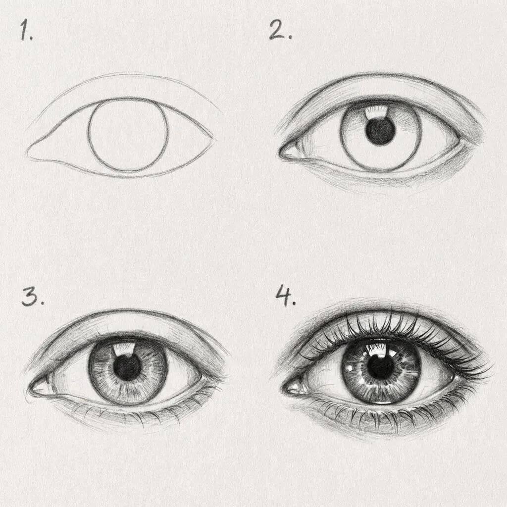 Coisas para Desenhar no Tédio: um olho detalhado Desenho passo a passo de um olho detalhado