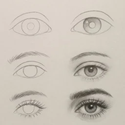 Desenho passo a passo de um olho para colorir