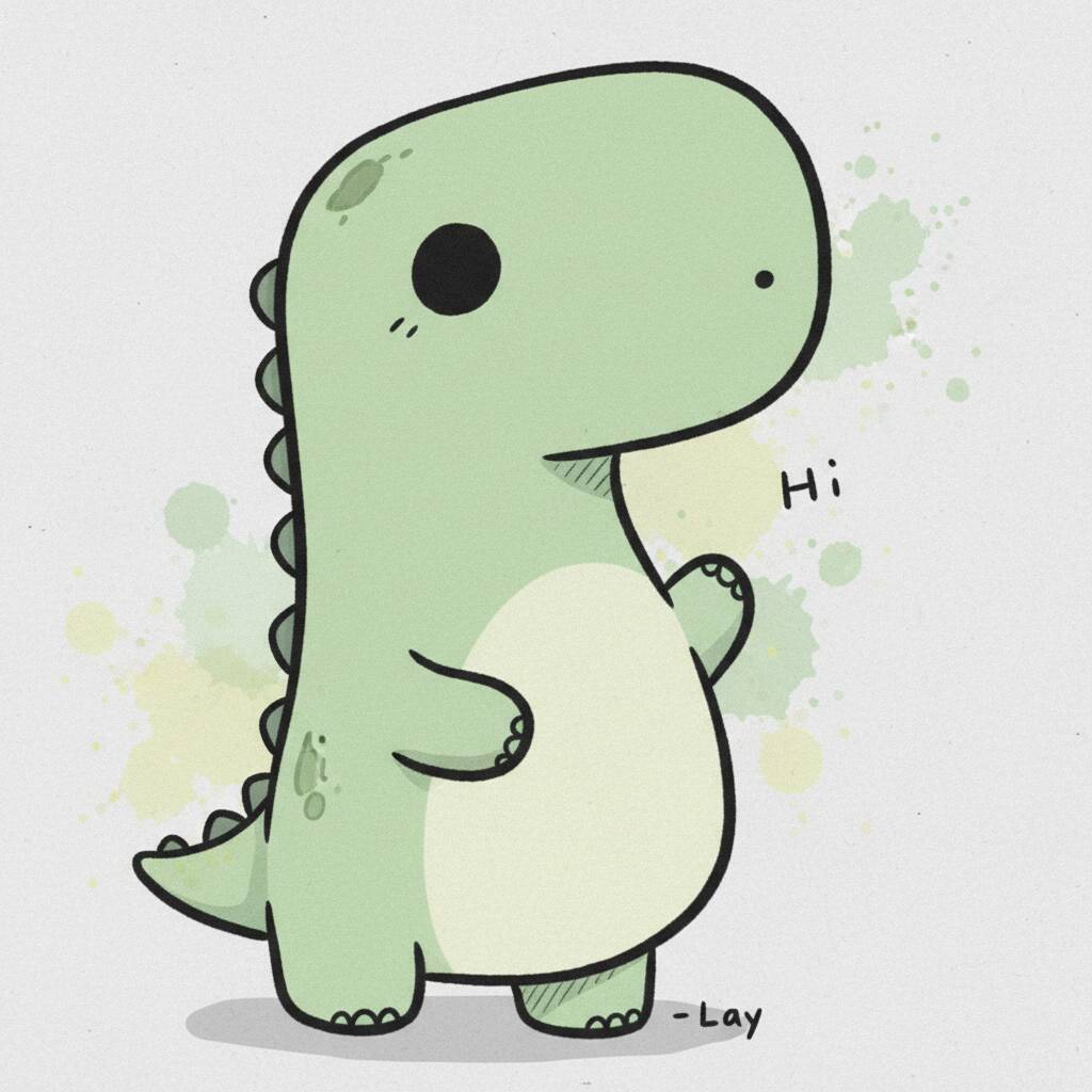 Dinossauro Fofo e Amigável para colorir