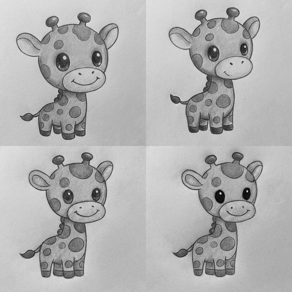 Girafa fofa para colorir