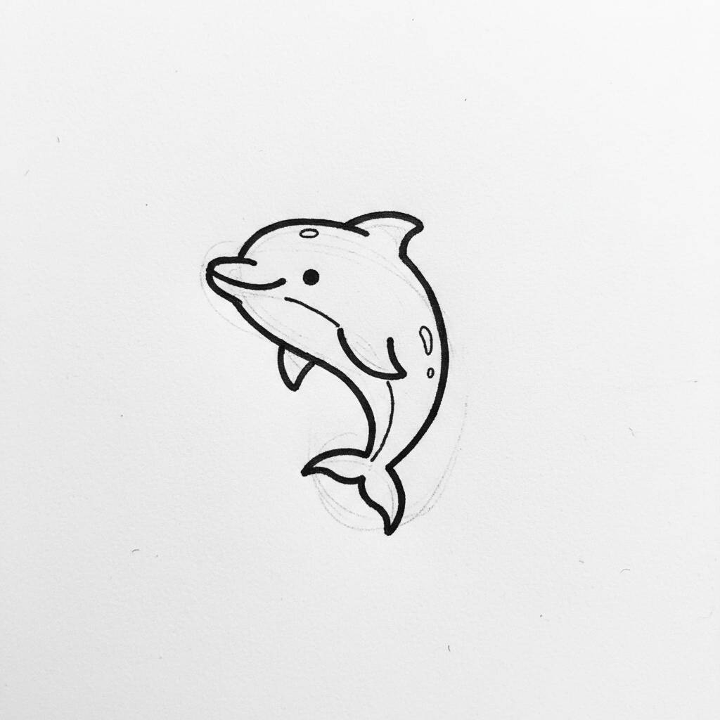 Golfinho sorridente para colorir