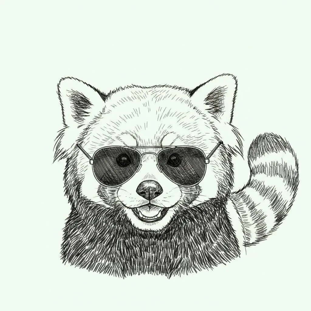 Ilustração de um panda fofo usando óculos escuros